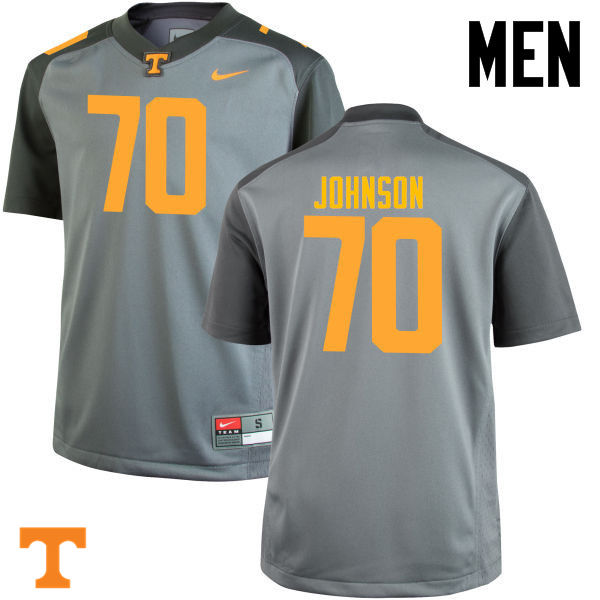 Men #70 Ryan Johnson Tennessee Volunteers College Football Jerseys-Gray
